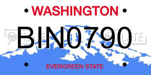 BIN0790 Washington License Plate