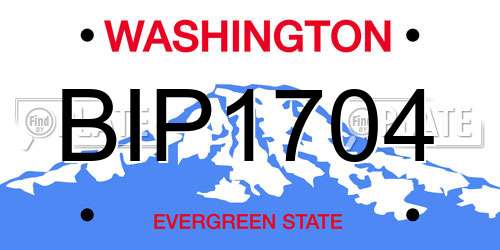 BIP1704 Washington License Plate