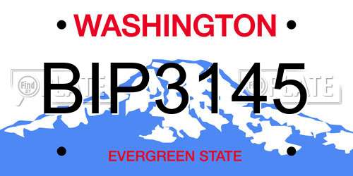 BIP3145 Washington License Plate