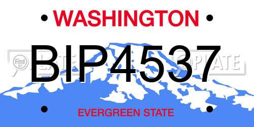 BIP4537 Washington License Plate