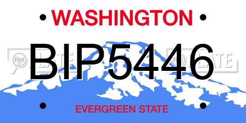 BIP5446 Washington License Plate
