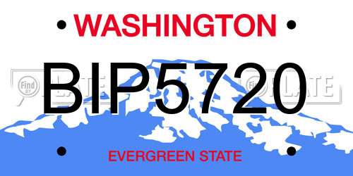 BIP5720 Washington License Plate