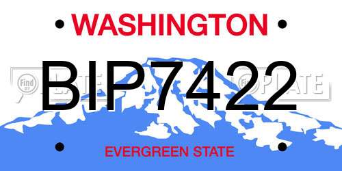 BIP7422 Washington License Plate