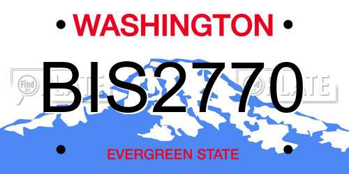 BIS2770 Washington License Plate