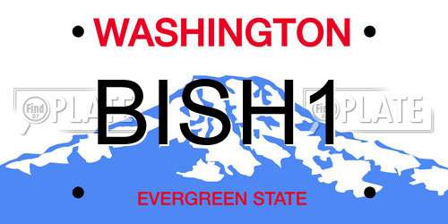 BISH1 Washington License Plate