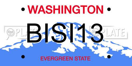 BISI13 Washington License Plate