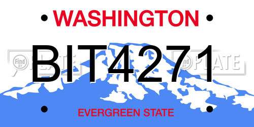 BIT4271 Washington License Plate