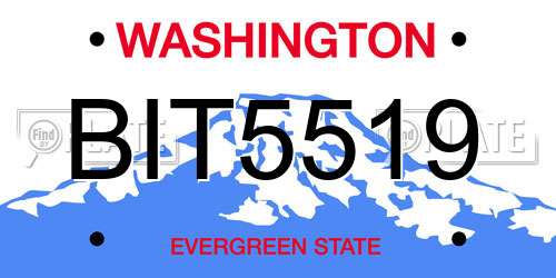 BIT5519 Washington License Plate