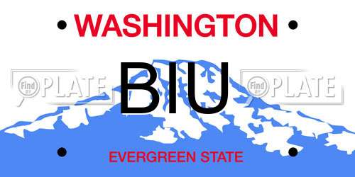BIU Washington License Plate