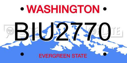 BIU2770 Washington License Plate