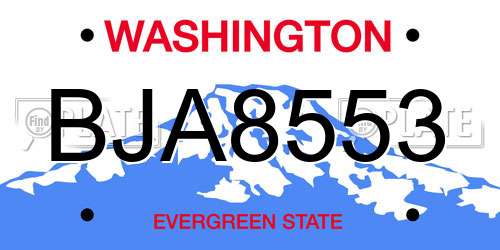 BJA8553 Washington License Plate