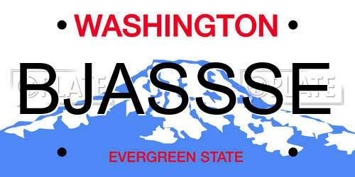 BJASSSE Washington License Plate