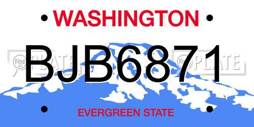BJB6871 Washington License Plate
