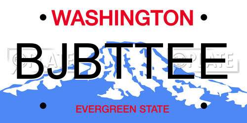 BJBTTEE Washington License Plate