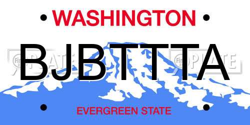 BJBTTTA Washington License Plate