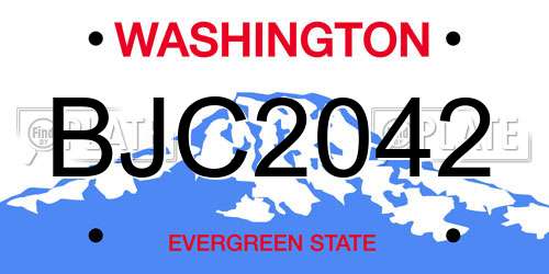 BJC2042 Washington License Plate