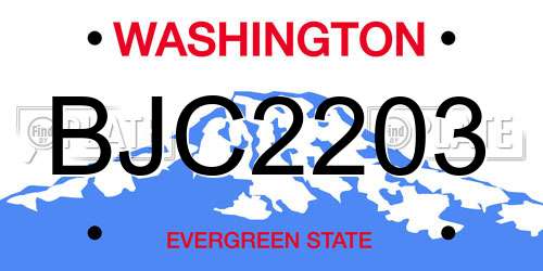 BJC2203 Washington License Plate