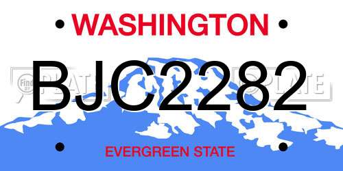 BJC2282 Washington License Plate
