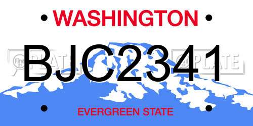 BJC2341 Washington License Plate