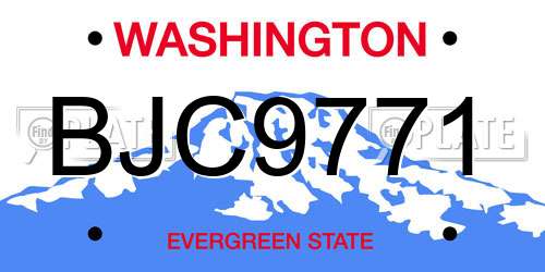 BJC9771 Washington License Plate