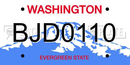 BJD0110 Washington License Plate