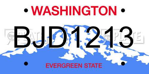 BJD1213 Washington License Plate