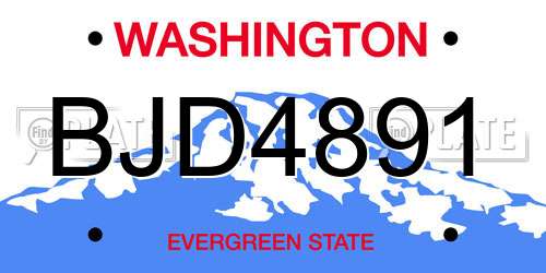 BJD4891 Washington License Plate