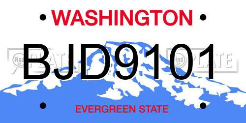 BJD9101 Washington License Plate