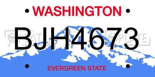 BJH4673 Washington License Plate