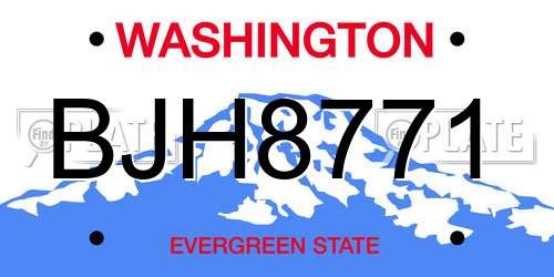 BJH8771 Washington License Plate