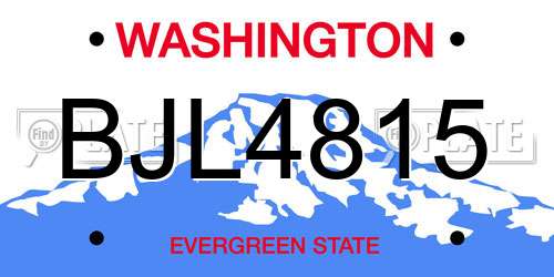 BJL4815 Washington License Plate