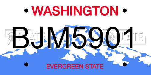 BJM5901 Washington License Plate