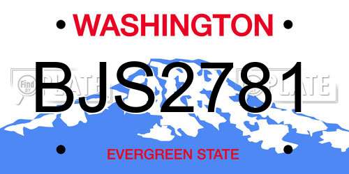 BJS2781 Washington License Plate