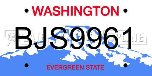 BJS9961 Washington License Plate