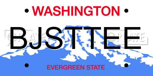 BJSTTEE Washington License Plate