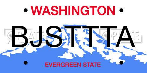BJSTTTA Washington License Plate