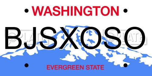 BJSXOSO Washington License Plate