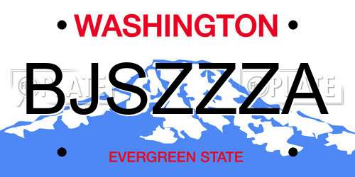 BJSZZZA Washington License Plate
