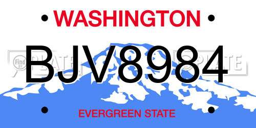 BJV8984 Washington License Plate