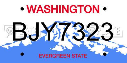 BJY7323 Washington License Plate