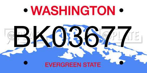 BK03677 Washington License Plate