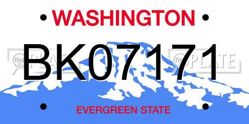 BK07171 Washington License Plate
