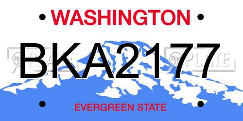 BKA2177 Washington License Plate