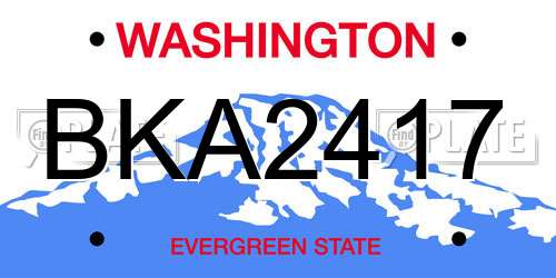BKA2417 Washington License Plate
