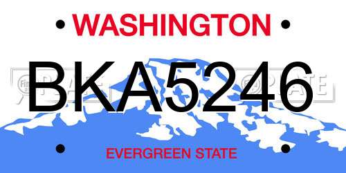 BKA5246 Washington License Plate