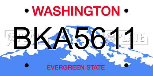 BKA5611 Washington License Plate