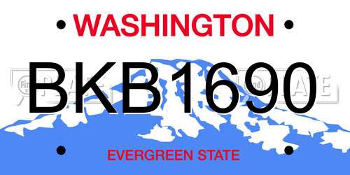 BKB1690 Washington License Plate