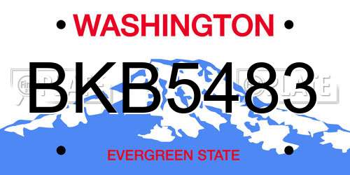 BKB5483 Washington License Plate