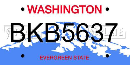 BKB5637 Washington License Plate