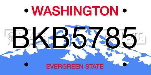 BKB5785 Washington License Plate
